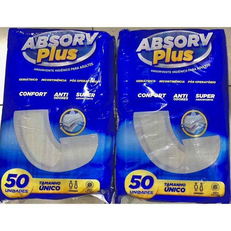 Absorvente Geriátrica com 100 Unidades absorv azul