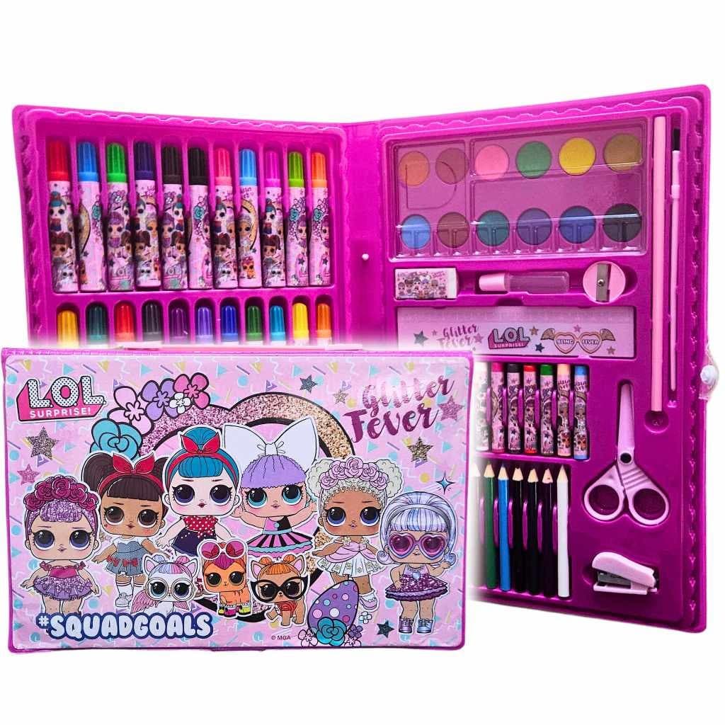 LOL Surprise SquadGoals | Estojo Escolar Infantil Maleta De Pintura 86 Peças Mini Boneca Time