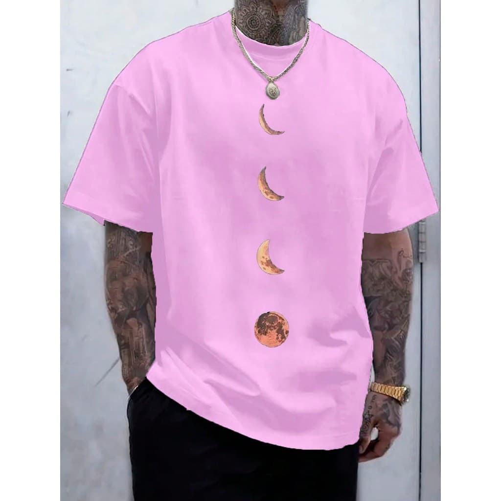 Camiseta Básica Fases Da Lua (FRENTE) Masculina Feminina Algodão Camisa Costura Reforçada Unissex StreetWear