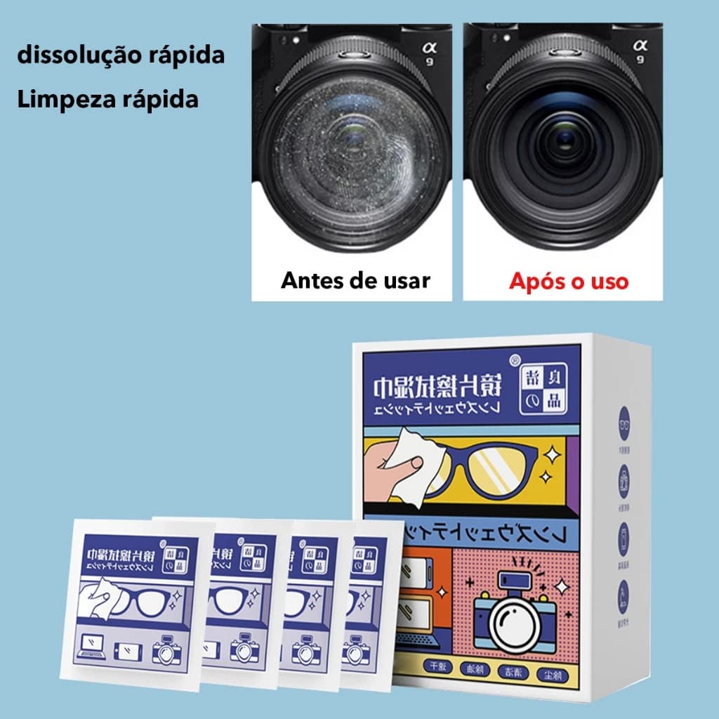 50/100Pcs Toalhetes Eficazes Para Limpeza De Óculos-Descartáveis E Higienização De Lentes