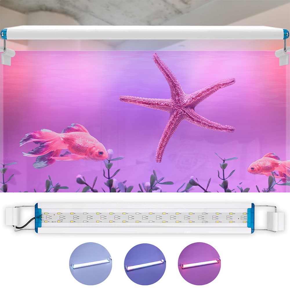 Luminária Aquário 3 Cores Plantado Ajustável Led Bivolt