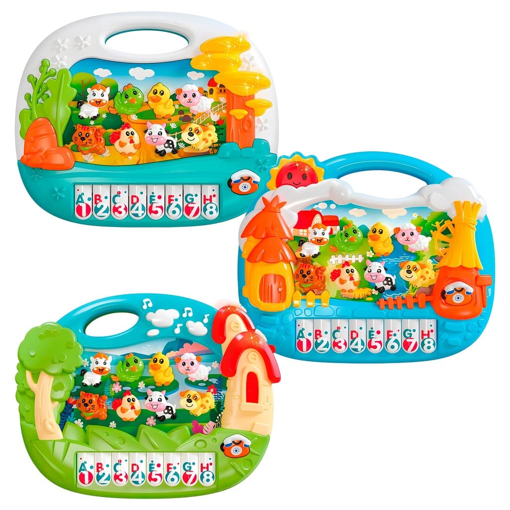 Teclado Musical Fazendinha Educativo Musical Som Luz Dm Toys