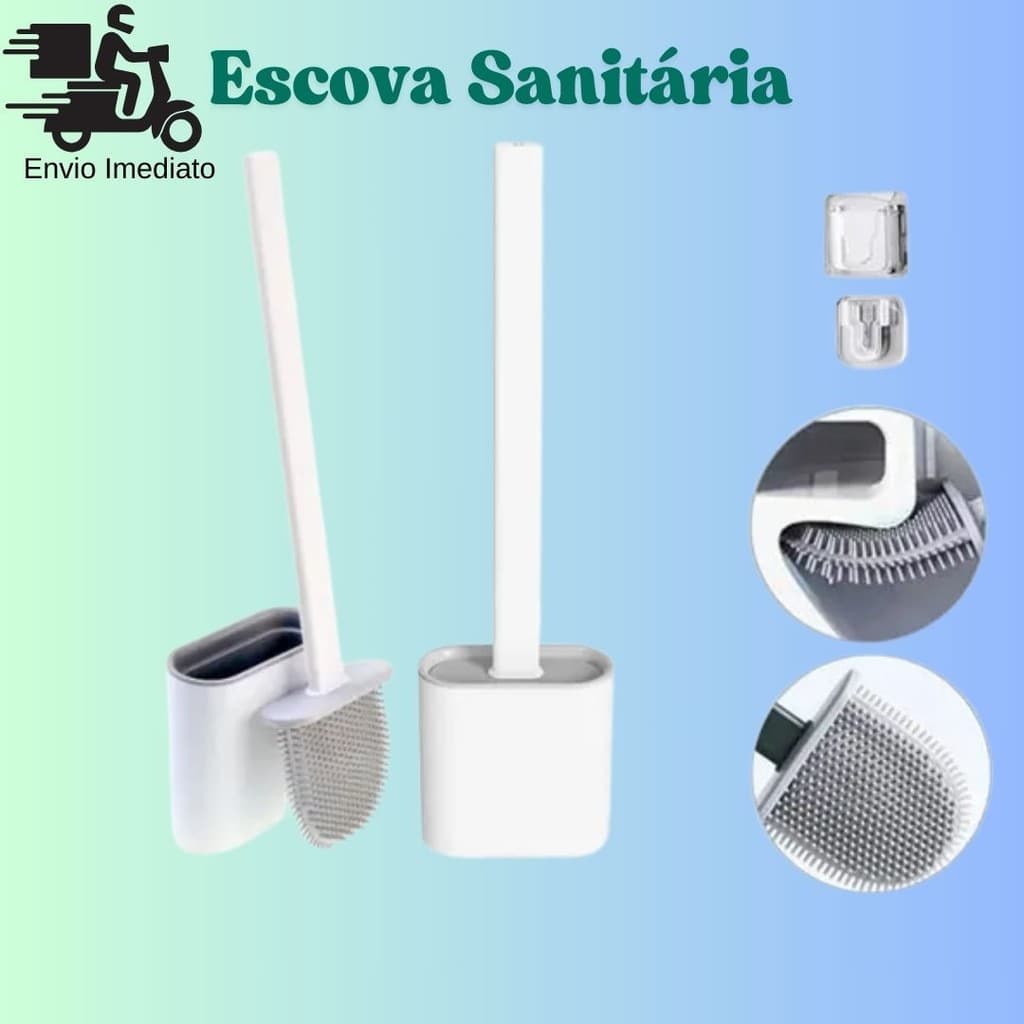 Escova Sanitária Quadrada de Silicone Com Suporte Para Limpeza Banheiro Parede Privada