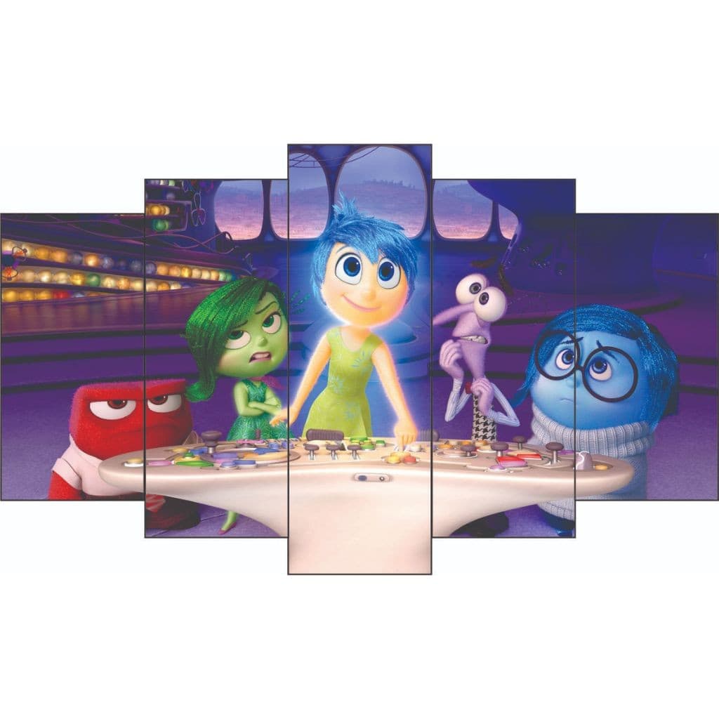 DIVERTIDAMENTE - Placa Quadro decorativo mosaico MDF  80 cm x 45 cm Kit com 5 partes - Infantil