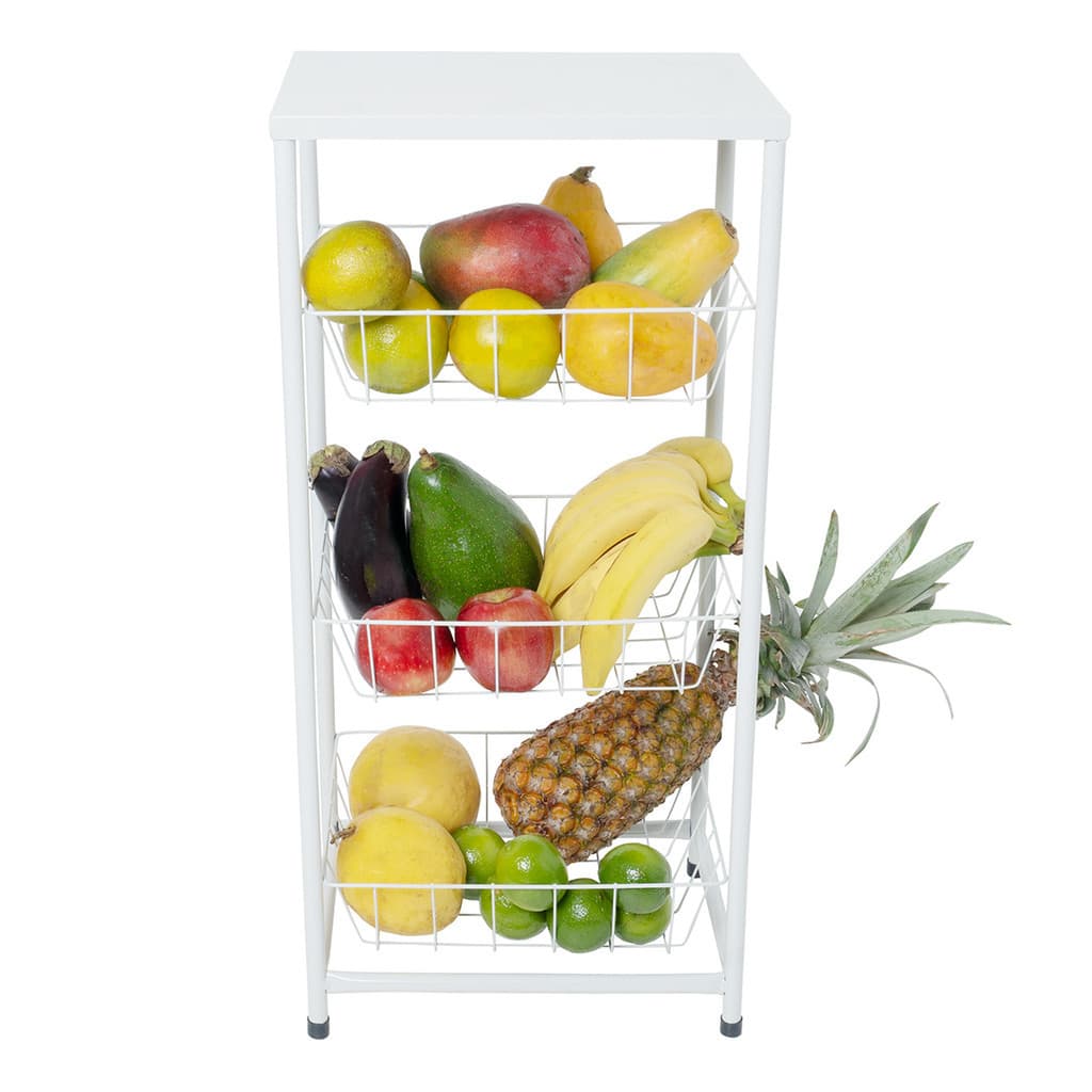 Unishop - Fruteira De Aço 3 Andares Suporte Para Galão D'água Micro-ondas