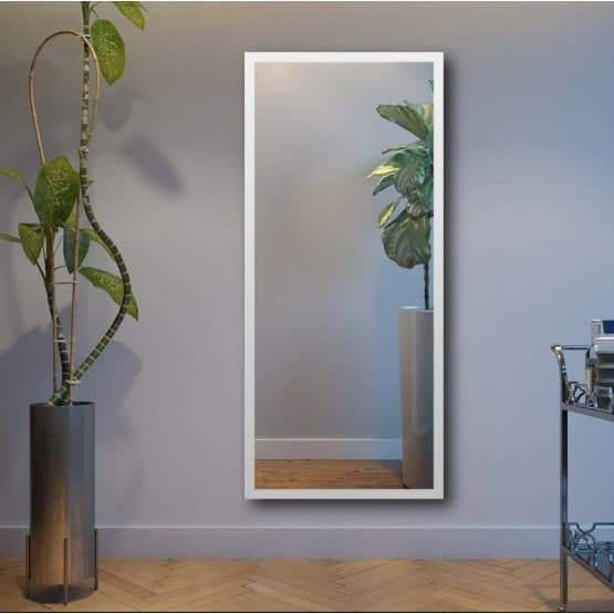 Espelho 30x75 Moldurado Cor Branco para Decoração