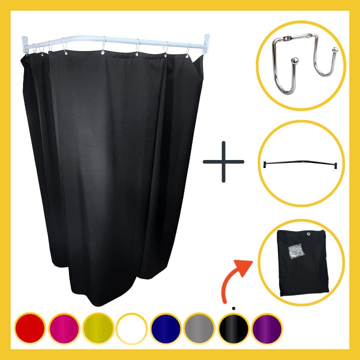 Provador L Para Loja Arco 90x90 + Cortina + Gancho Moda Roupas Envio Imediato