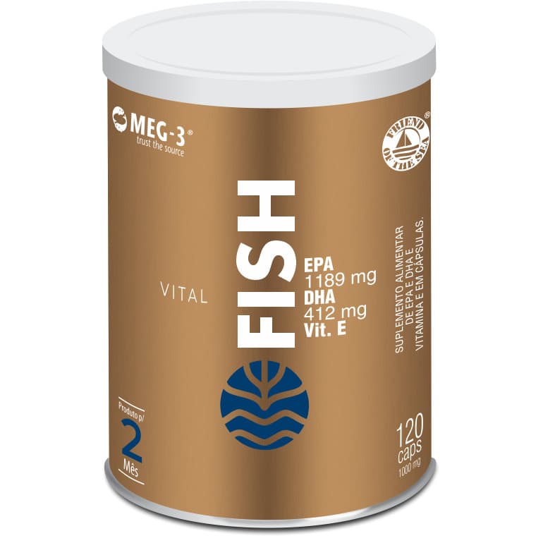 Vital Fish Ômega 3 Pureza MEG-3 EPA e DHA Vitamina E 120caps