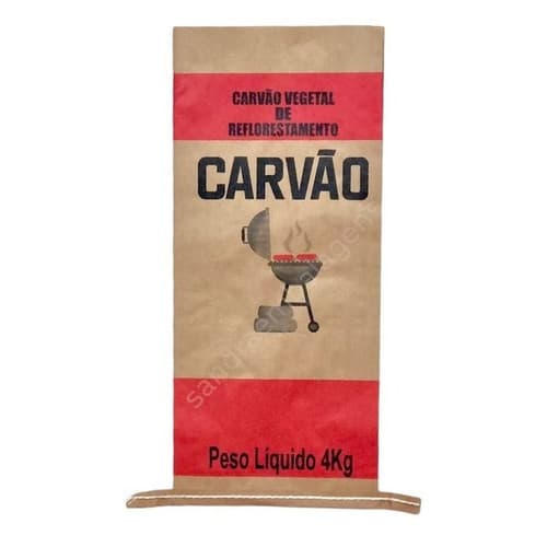 Embalagens Carvão 4kg Kraft Costurado - Kit 25 Unidades