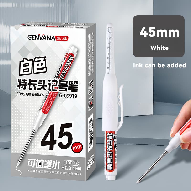 Jin Wannian Caneta marcadora de cabeça longa de 45 mm pode adicionar tinta para carpintaria Caneta marcadora de desenho