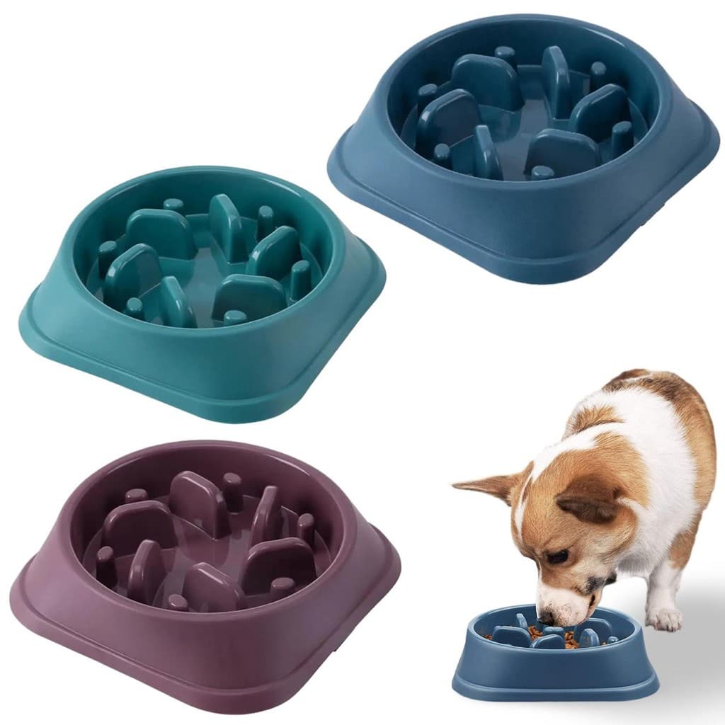 Comedouro Lento Pet Pote de Ração Interativo Cães cachorros anti afogamento cães ansiosos Ant Stress