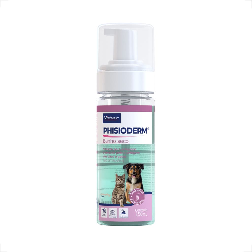 Phisioderm 150mL Banho Seco para Cães e Gatos Virbac