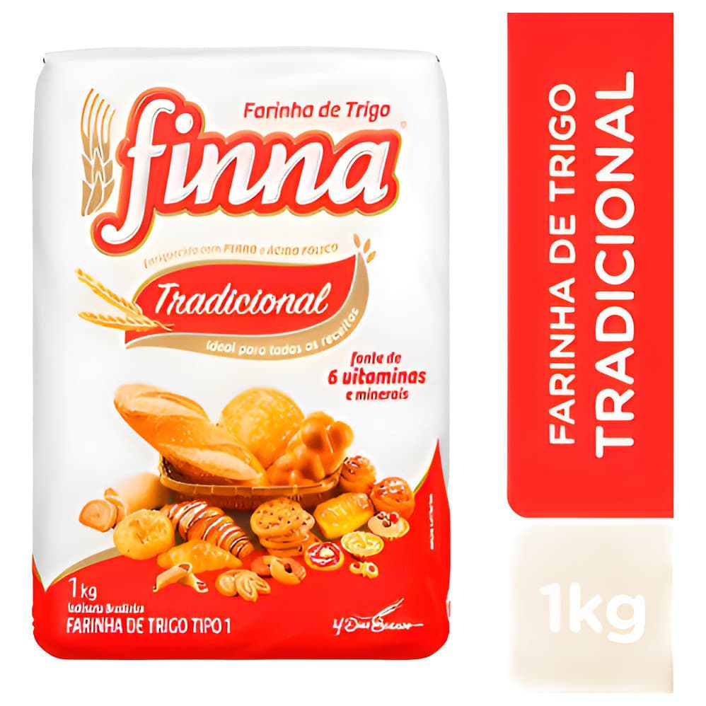 Combo 2 Farinha De Trigo Tipo 1 Finna Pacote 1kg