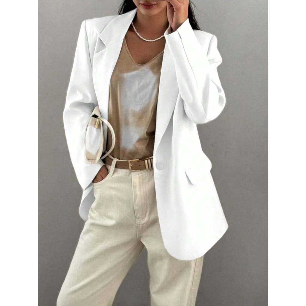 Blazer alfataria com forro com botão feminino casaco elegante social coleção nova Blazer Curto Aiustado Corde Damasco pa