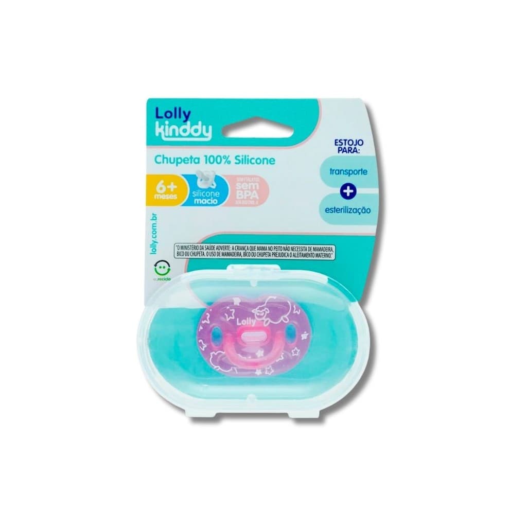 Chupeta Lolly 100% Silicone Dreams Ortodontica T2 Rosa