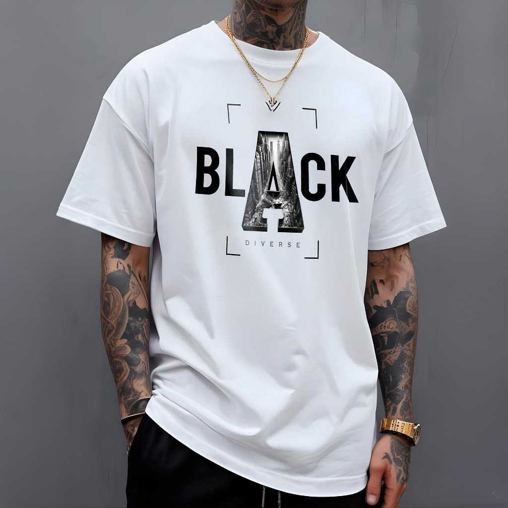 T-shirt Black Diverse Camisa 100% Algodão Premium