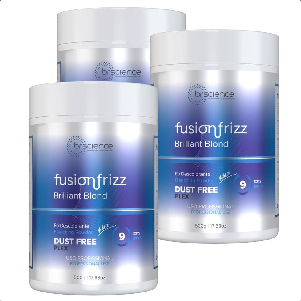 Kit 03 Pó Descolorante Brilliant Blond 9 Tons Brscience 500g