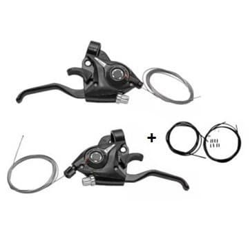 Passador Alavanca Trocador de Rapidfire 21v Tipo Shimano com cabos de marcha + Conduite preto para bike bicicleta