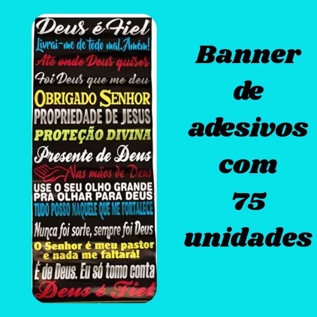 Kit Adesivos Frases Personalização Banner Com 75 Unidades