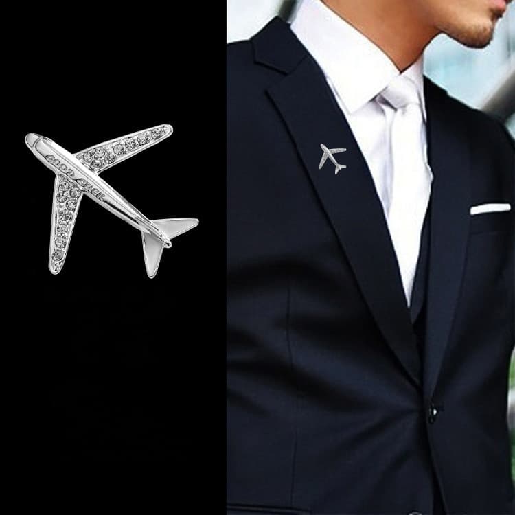Moda Masculina Avião Broche Colar Pino Versátil Corsage Terno Jaqueta Acessórios De