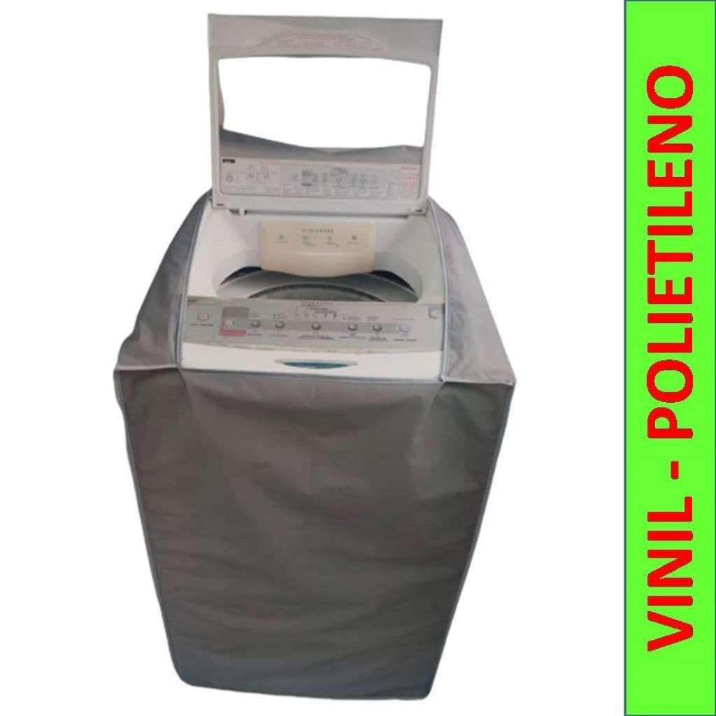 CAPA PARA MÁQUINA DE LAVAR ROUPAS TODAS AS MARCAS, TAMANHO P/MG, EM VINIL, TAMPA FIXA CINZA