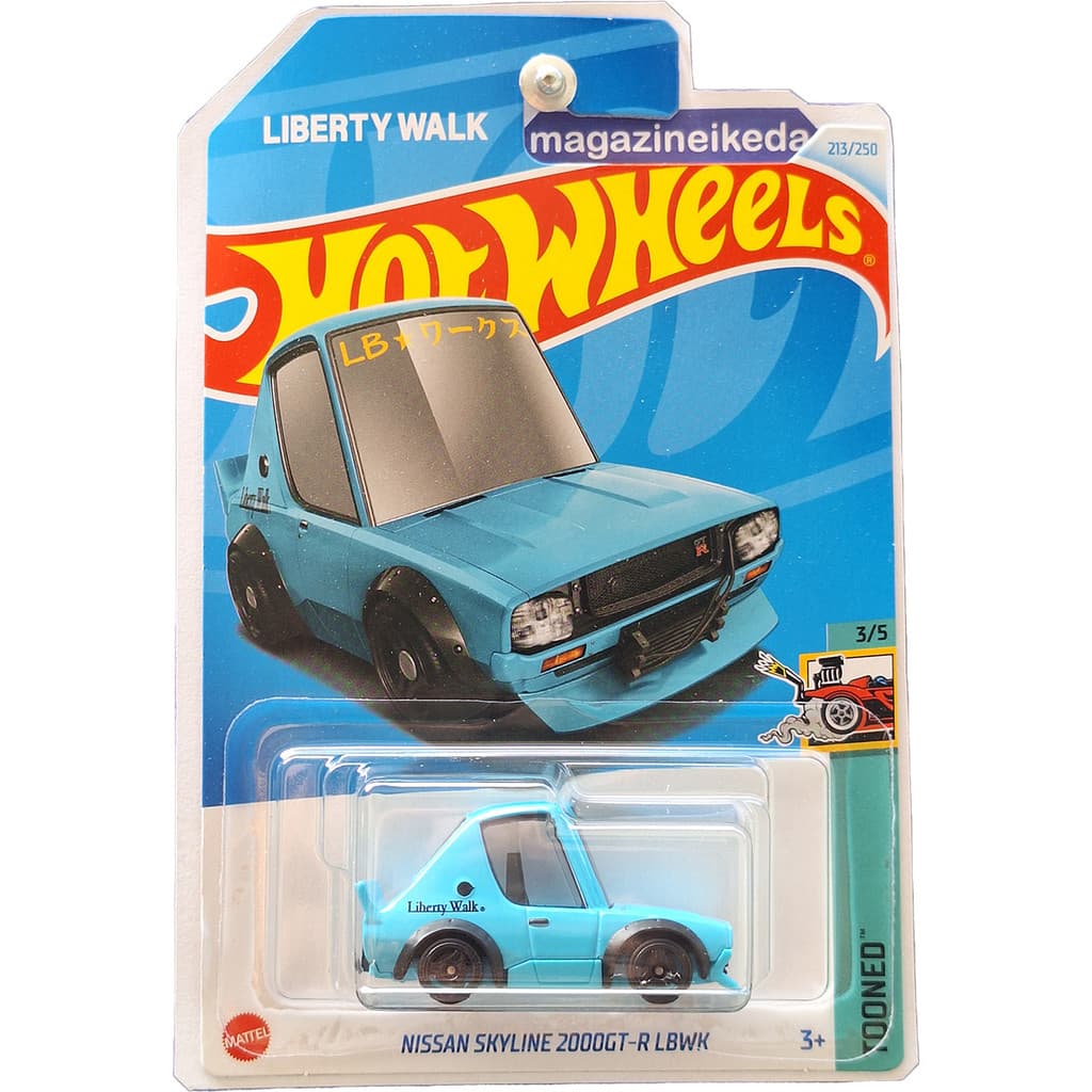 Carro Hot Wheels NISSAN SKYLINE 2000GT-R LBWK HRY85 Azul Claro TOONED