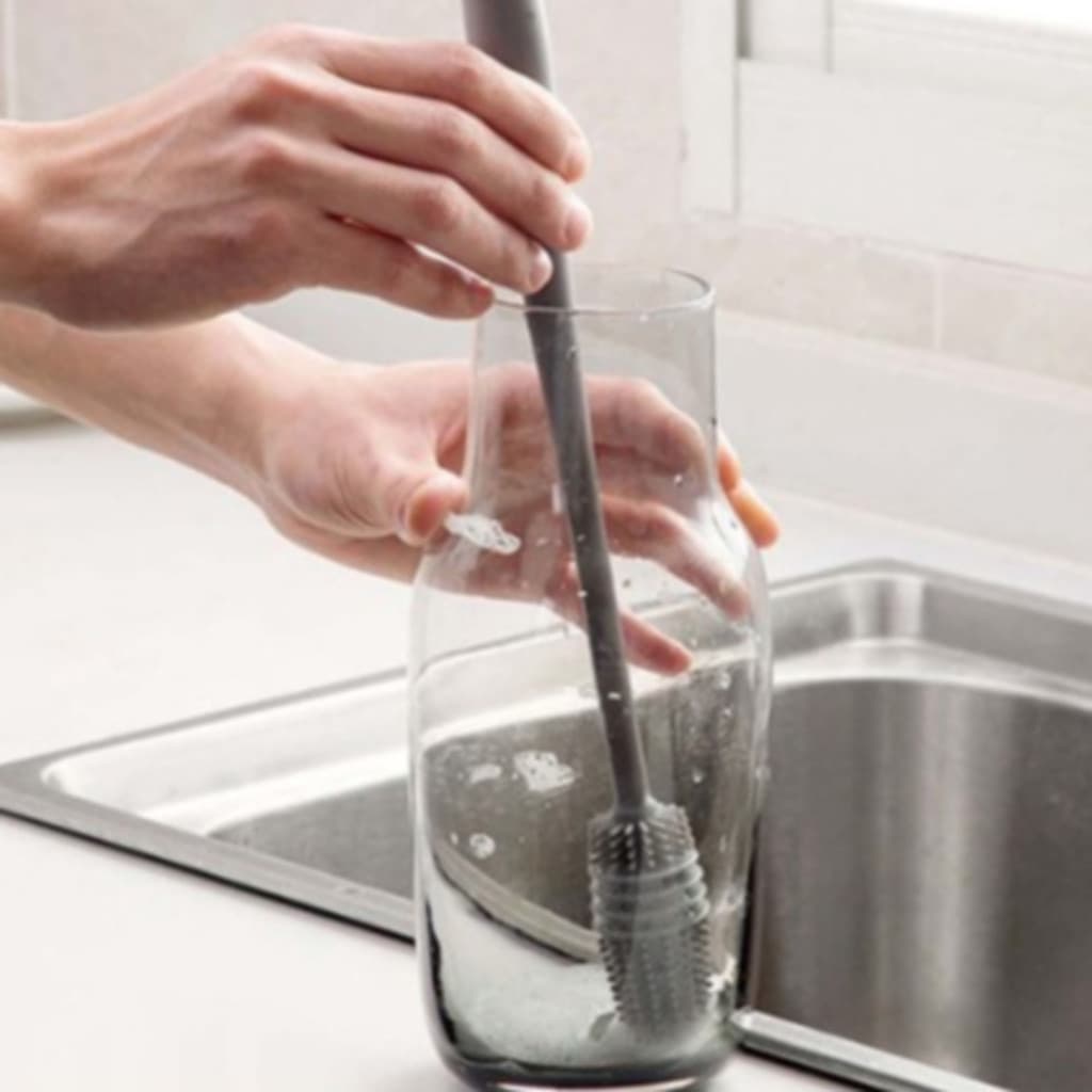 Escova De Lavar Garrafa/Taça/Copo/Mamadeira- Silicone Escova Multiuso