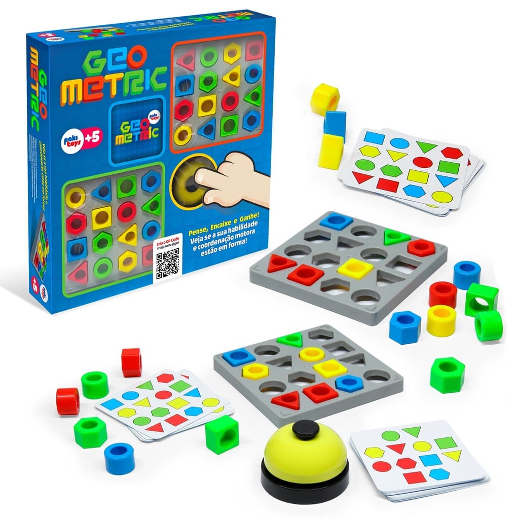 Jogo Tabuleiro Geometric Educativo Infantil Pedagógico Encaixar Peças - Paki Toys