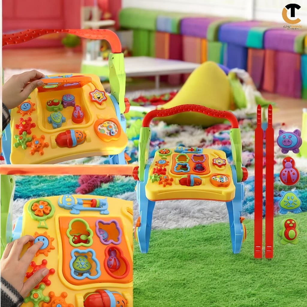 Andador E Mesa Didático Para Aprendizado 4 Em 1 Com Som E Educativo Interativo Para Os Primeiros Passos