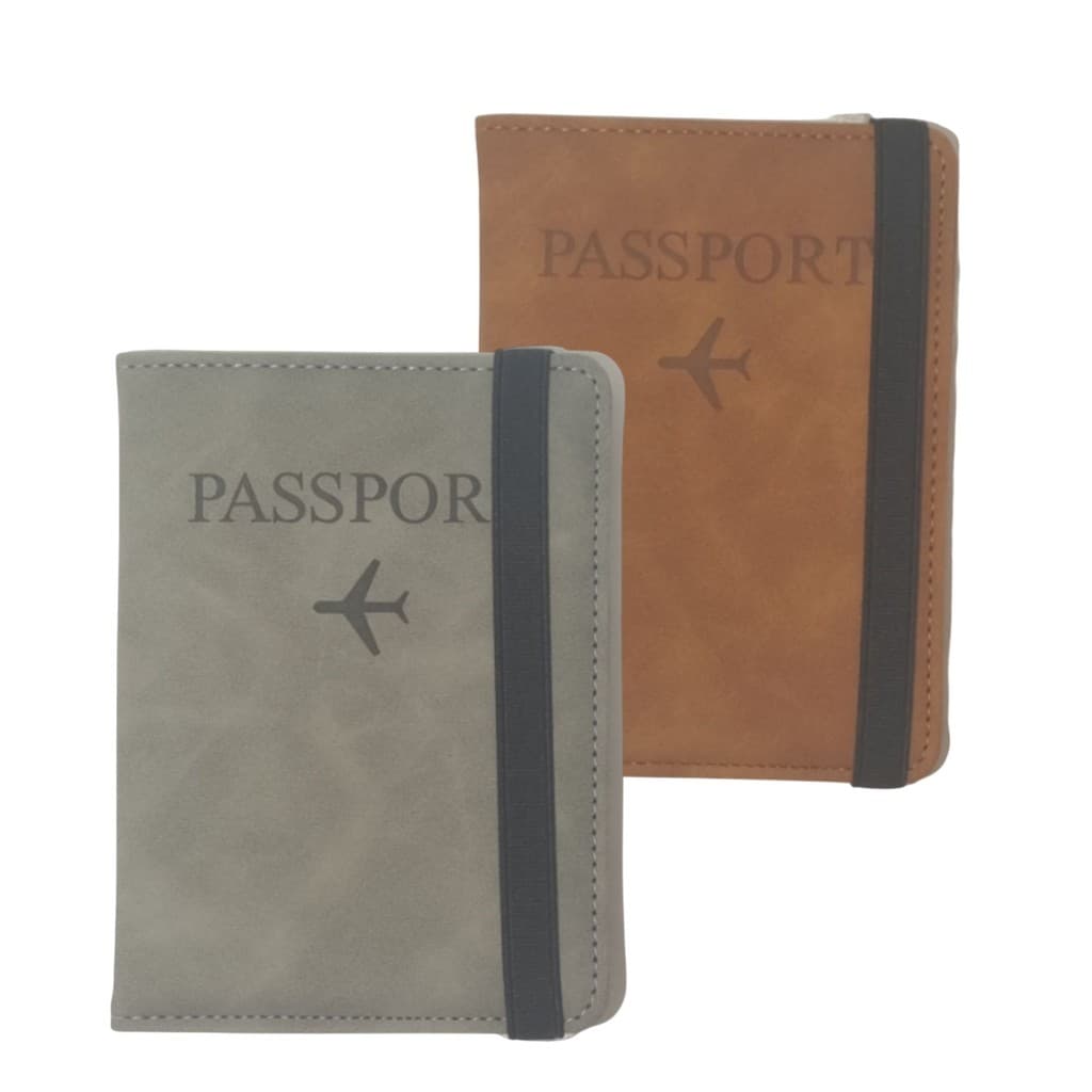 Kit 2 Porta Passaporte Carteira Organizador Documento Viagem | Capa Protetora Vintage Luxo Unissex