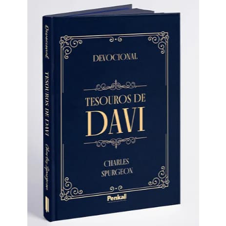 Caderno devocional tesouros de davi ornamento azul