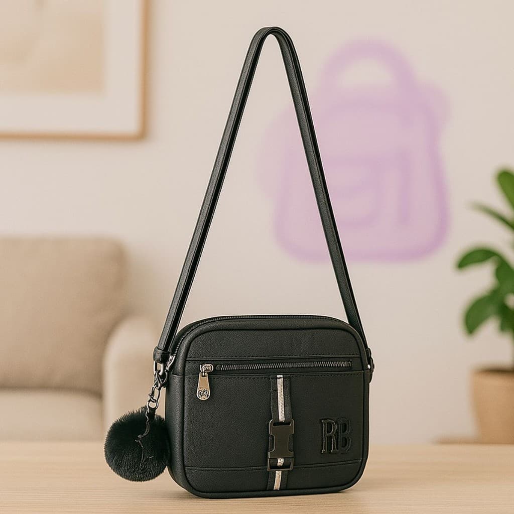 Bolsa Feminina Transversal Preta Tamanho P Rebecca Bonbon