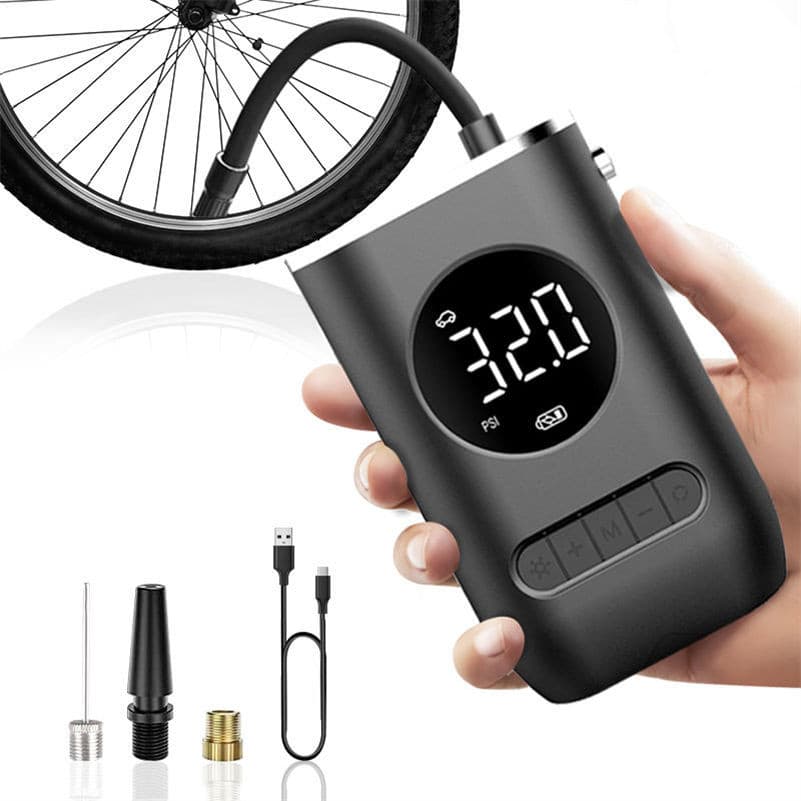 Mini Compressor de Ar Portatil Recarregavél Digital USB Calibrador Pneu