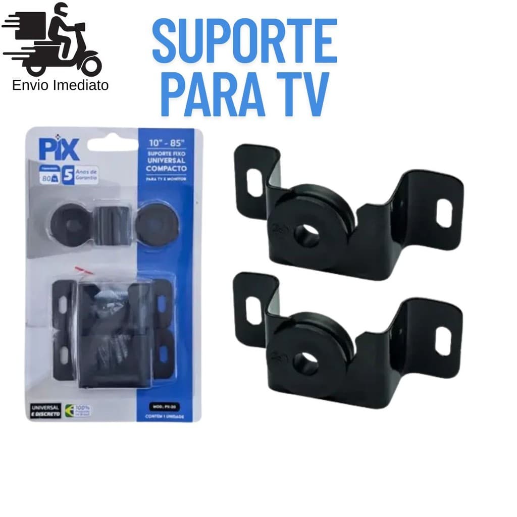 Suporte Fixo Universal Compacto Para Smart TV e Monitor Parede Painel 10 a 85 Polegadas Capacidade 80kg