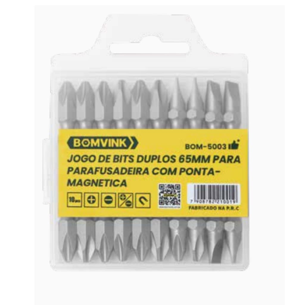 Bits 10 Peças Ponteira Dupla Magnetica Parafusadeira 65mm Ph2 Philips Dureza X