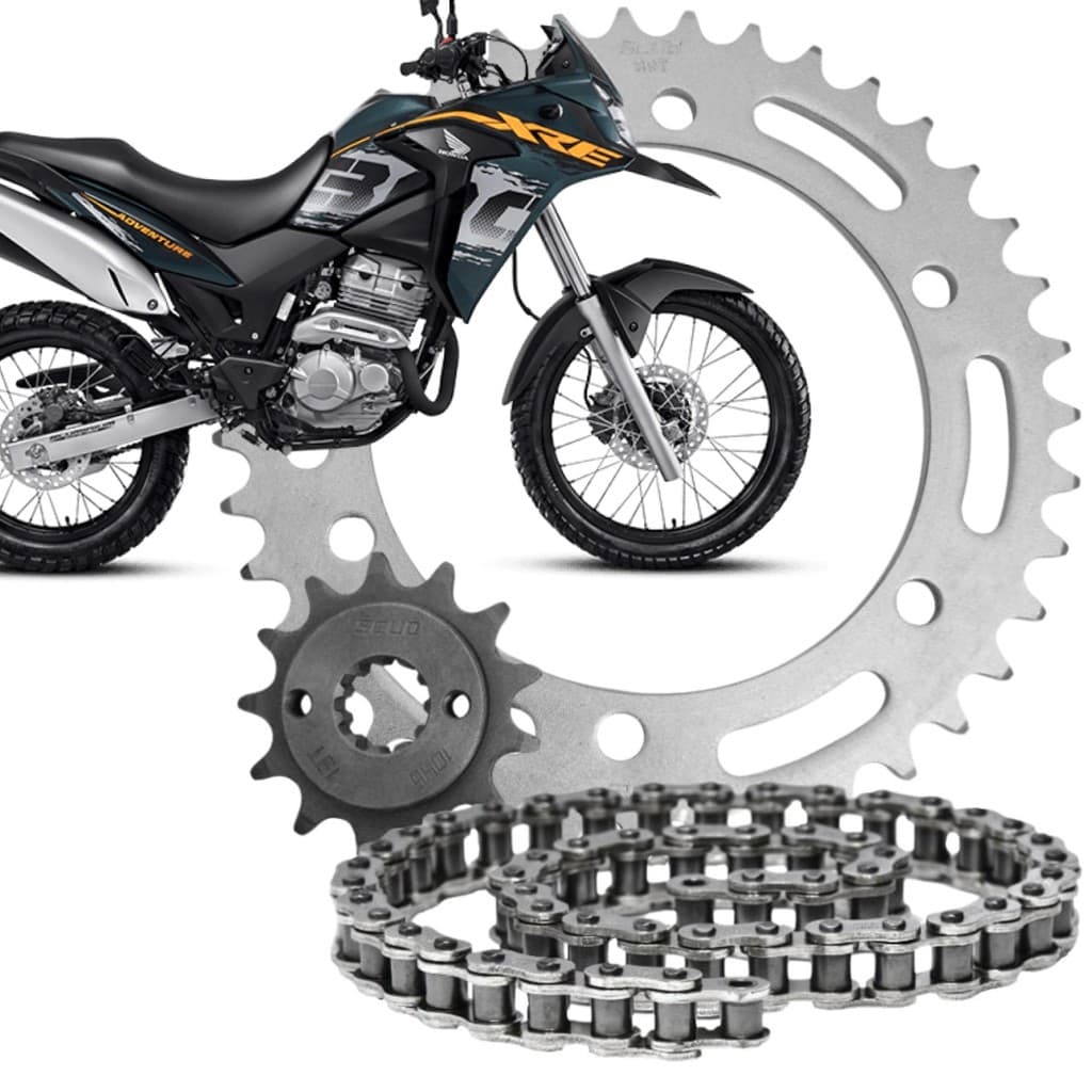 Kit Relação Transmissão Honda Xre 300 C/ Retentor Scud Moto