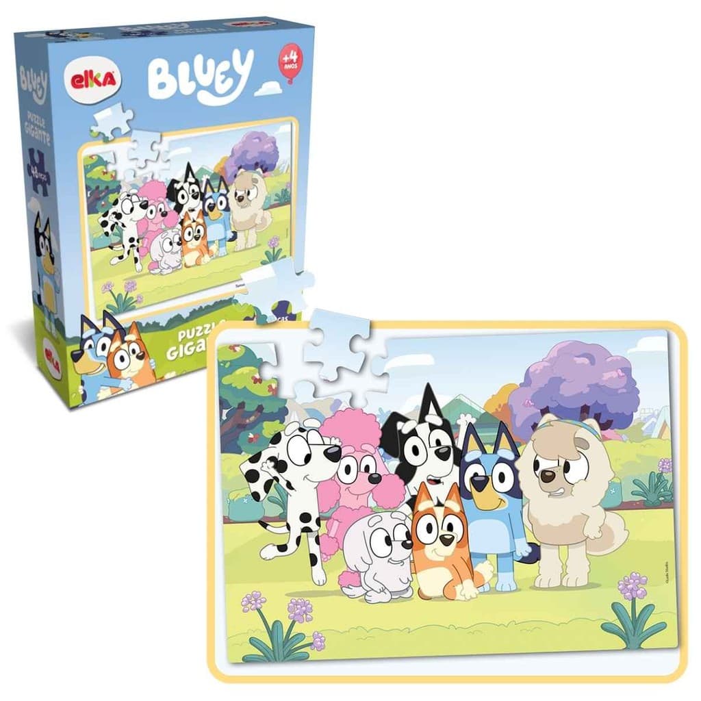 Bluey Quebra Cabeça Gigante 48 Peças Original, Elka, Crianças +4 Anos