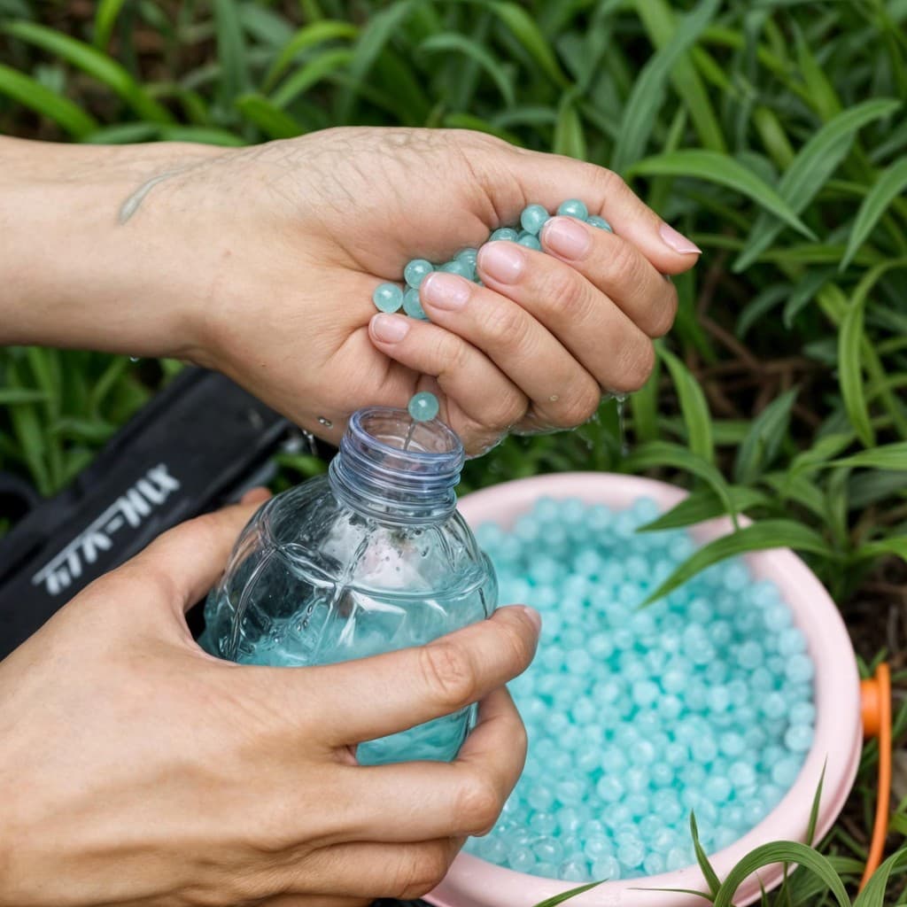 Bolinhas de gel cresce na agua 7-8mm para arminha brinquedo decoraçao casa vaso plantas 10k