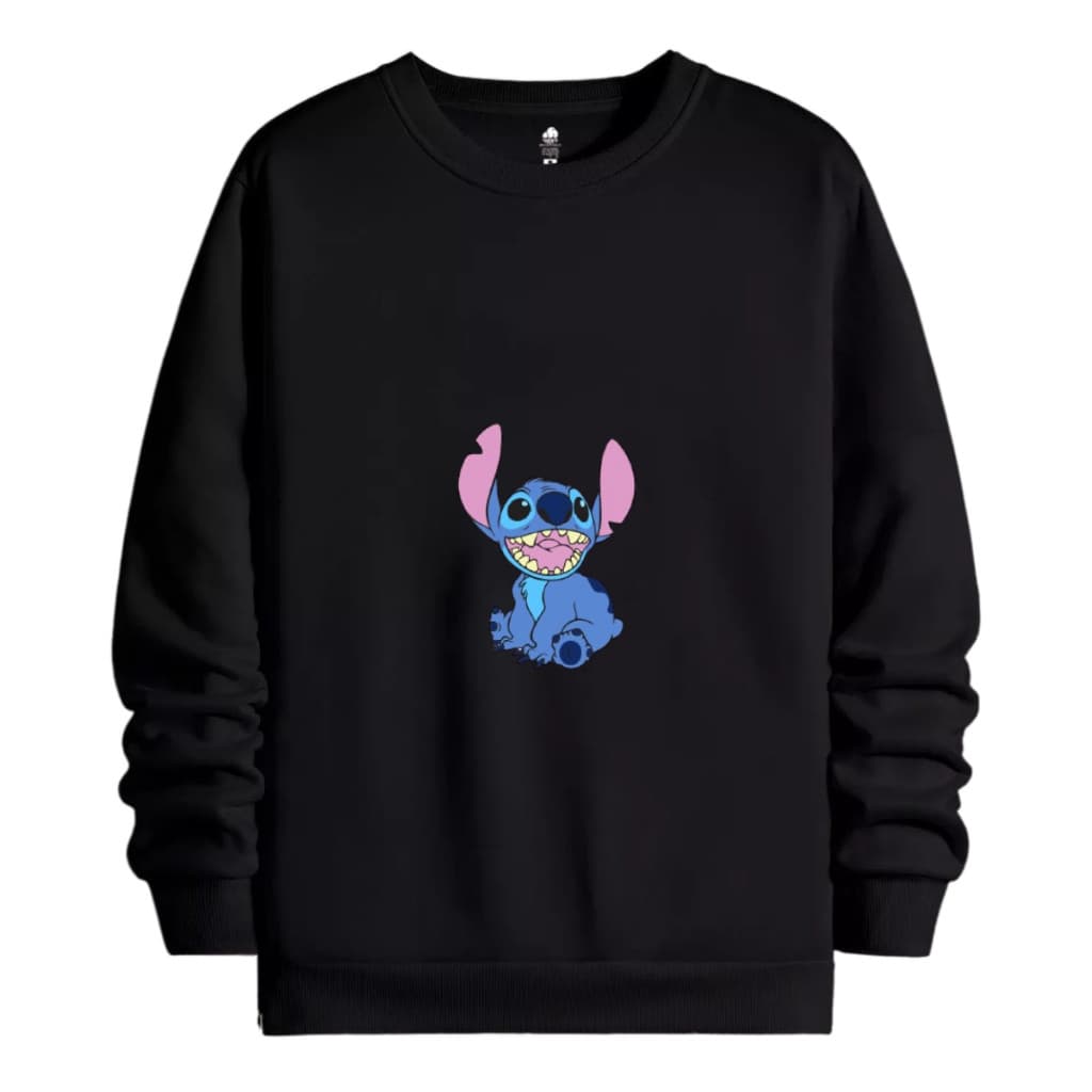 Moletom Feminino Stitch Gola Redonda Blusa Estampada Unissex