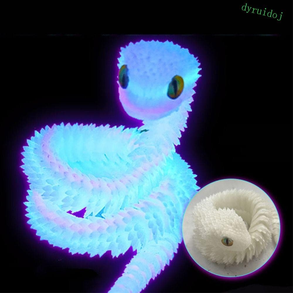 DYRUIDOJ1 Ornamento De Cobra Luminosa , Modelo De Simulação De Animal Criativo Realista , Impressa Em 3D Que Brilha No E