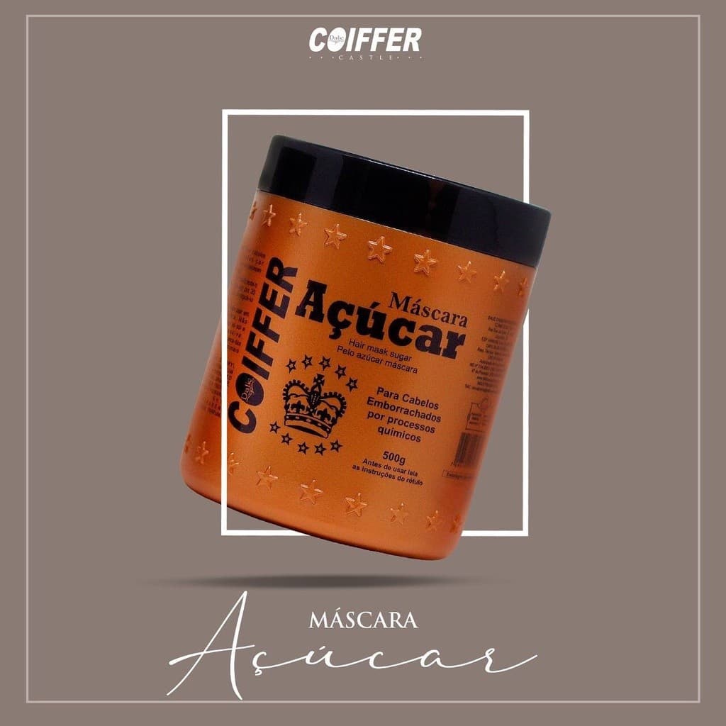 Máscara De Açúcar Coiffer 500gr Para Cabelos Emborrachados