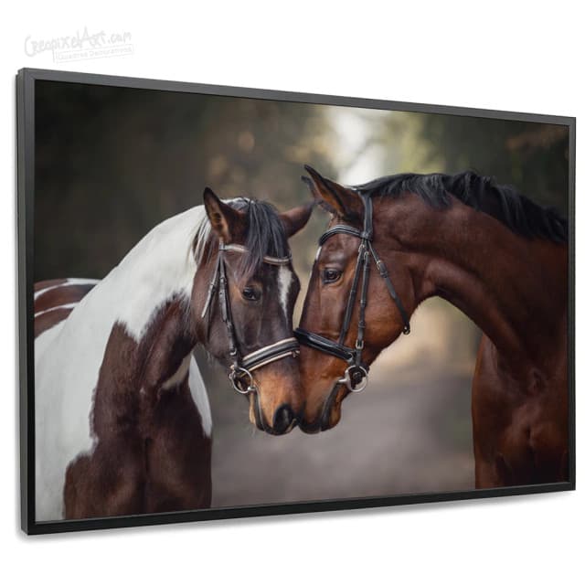 Quadro Decorativo 110x80cm  Casal de Cavalos  Hall Luxo Sala Quarto Casa Decoração  Mdf Adesivo  ---