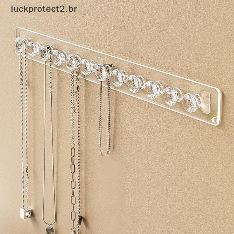 L-Bag 7/12 Ganchos Transparente Acrílico Jewerly Rack De Armazenamento Para Brinco Colar Cabide Titular Fixado Na Parede