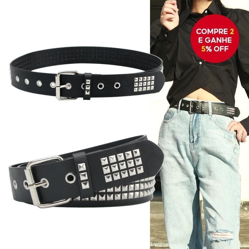Cinto Unissex Rebite De Cintura Decorado Com Lantejoulas Prata Estilo Punk Cinto Para Mulheres