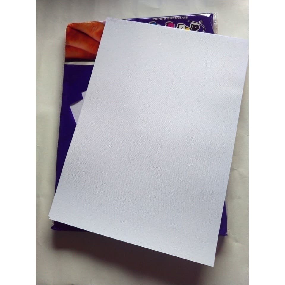 Papel Linho Texturizado A4 180g com 50 Folhas Convite Cartão Casamento Off Paper