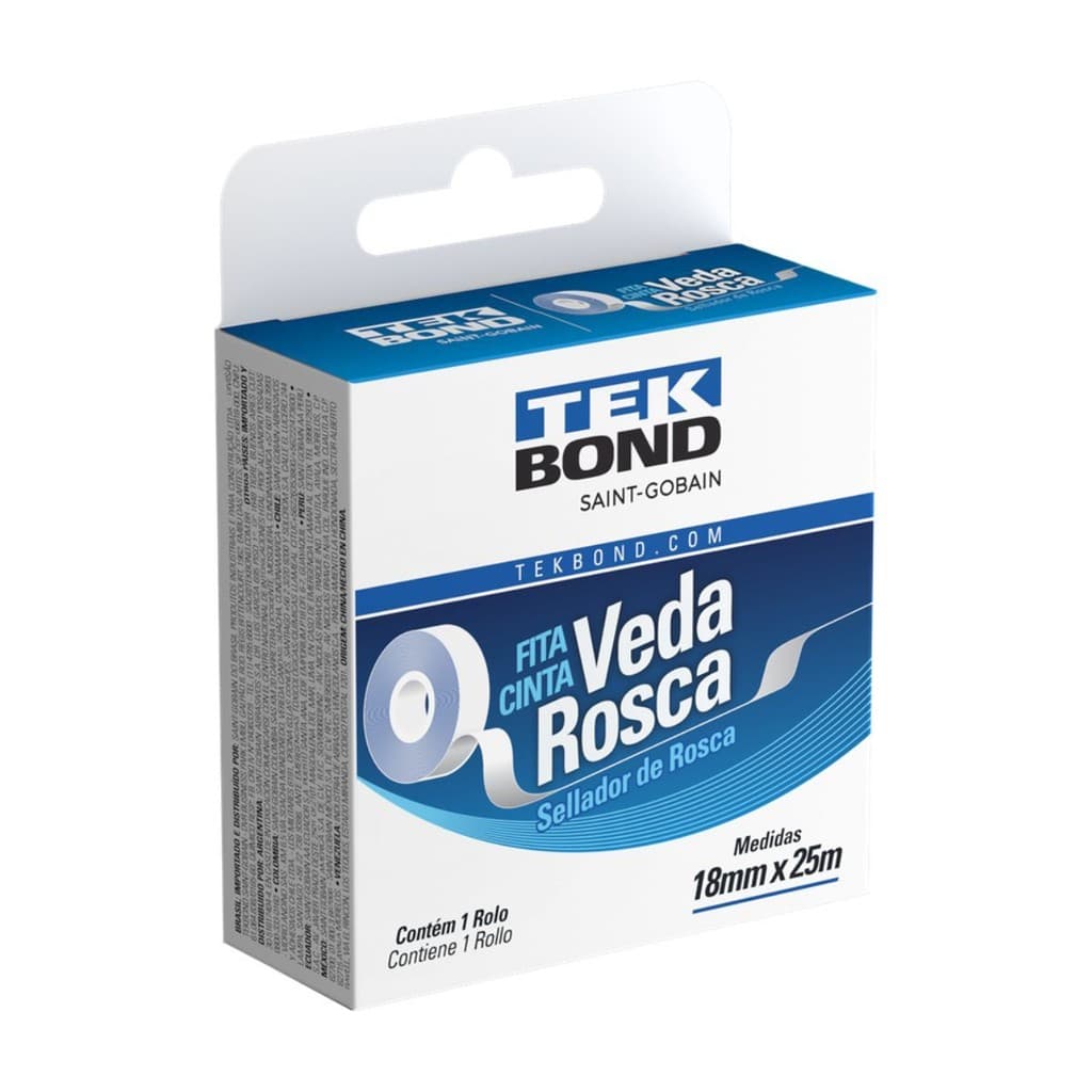 Fita Cinta Veda Rosca Multiuso 18mm x 25m Tek Bond