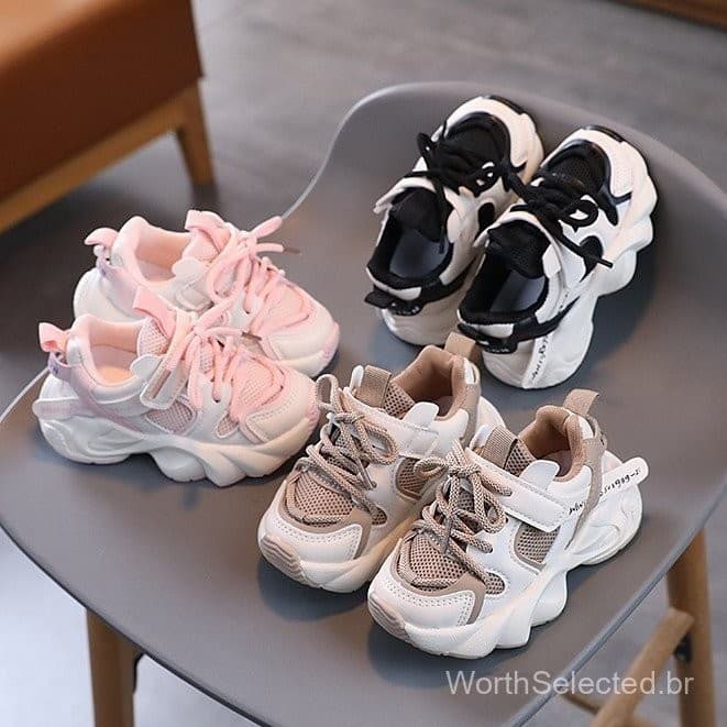 Tênis infantil Sapatos infantis casuais para meninos Moda tênis de corrida para meninas Leve e macio