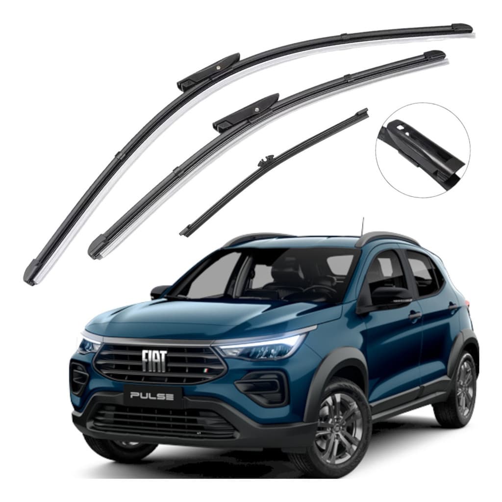 Palhetas Limpador Parabrisa Silicone Fiat Pulse 2021 2022 2023 2024 2025