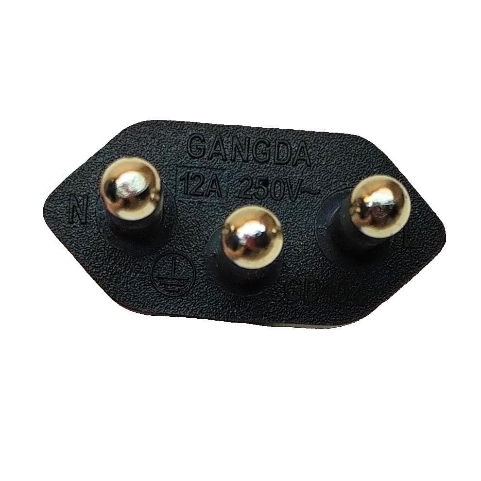 Cabo De Força Rabicho 1m ,Plug Macho NBR / Tripolar 12a 250v