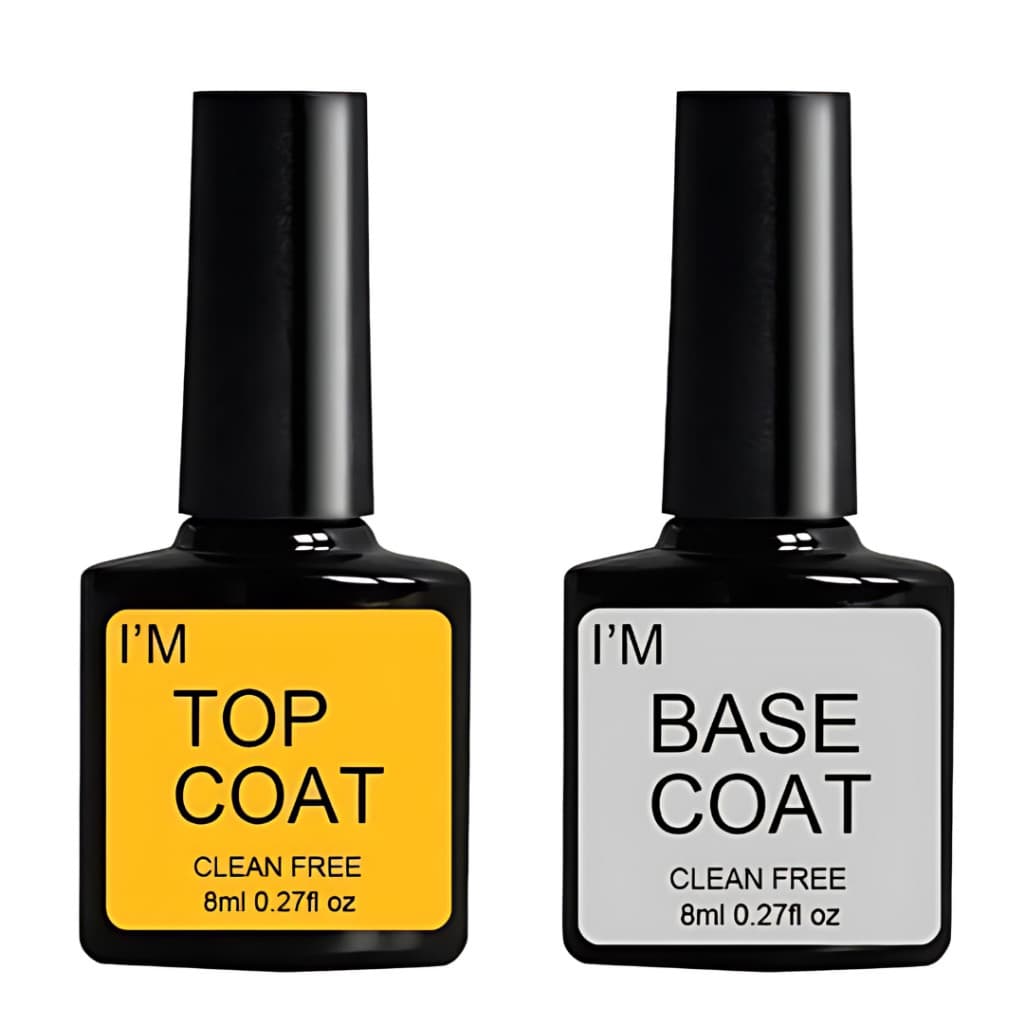 Kit Top Coat Matte + Base Coat 8 + 8 = 16 ml Esmalte Gel Permanente Unhas Top Coat Primer Cola Salão